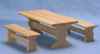 CLA10567 Oak Trestle Table with Benches by Classics