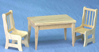 CLA012081 Oak Table with 2 Chairs by Classics