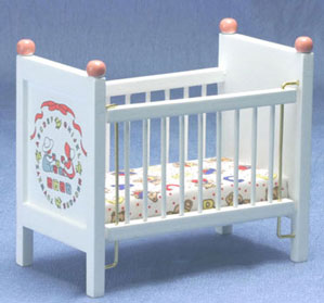 CLA10789 White Crib with ABC Decal by Classics