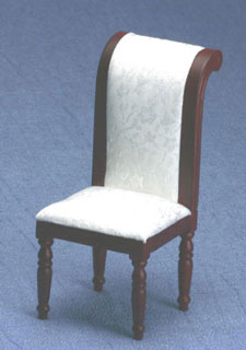 CLA10848 Mahogany with White Fabric Side Chair by Classics