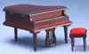 CLA91407 Mahogany Baby Grand Piano with Bench by Classics