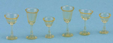 CB110A - 6 Pcs, Stemware, Amber