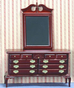 CLA10891 Mahogany Dresser with Mirror by Classics