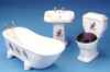 CLA01231 White w/Floral Decal Bathroom Set by Classics