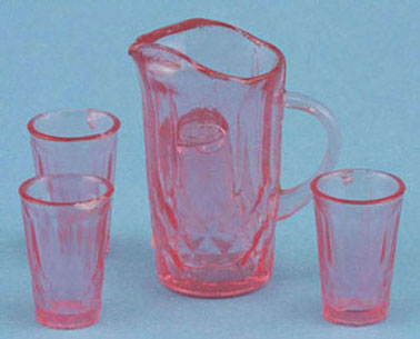 CB88P - Pitcher with 4 Glasses, Pink