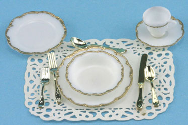 CB100 - 1 Place Table Setting-Gold Trim