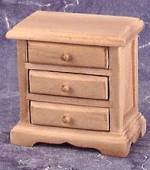 CLA08626 3 Drawer Night Stand-Unfinished by Classics