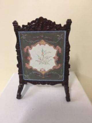 1413B Bespaq  Hand Painted Mahogany Firescreen