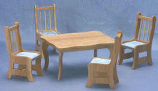 CLA10228 Oak Dining Table & 4 Chairs by Classics