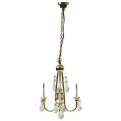 HW2810 3 Arm Brass/Crstal Chandelier by Houseworks