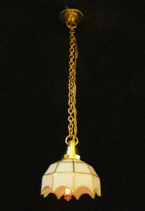 CK2401 1/2 inch scale White-Tiffany Hanging Lamp by Cir-Kit