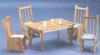 CLA91615 Oak Dining Table & 4 Chairs by Classics 