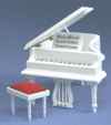 CLA91405 White Baby Grand Piano with Stool by Classics 