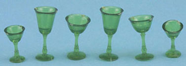 CB110G - Stemware, Green, 6 Pc