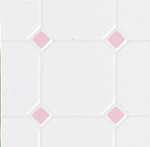 HW7323 Pink/White Tile Floor 11 inch x 17 inch by Houseworks 