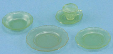 CB132G - Depression Dish Set, 5Pc, Green