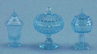 CB68B - Candy Dishes, 3Pc, Blue