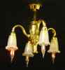 CK2305 1/2 inch scale 4 Down-Arm Frosted Tulip Shade Chandelier by Cir-Kit