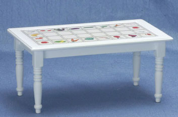 CLA10785 White Kitchen Table with Fruit Decal by Classics