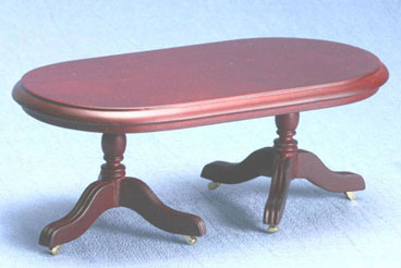 CLA10843 Mahogany Oval Table with Wheels by Classics