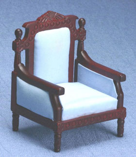 CLA10830 Mahogany Chair with Blue Fabric by Classics