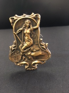 ANTIQUE GOLD LADY SITTING