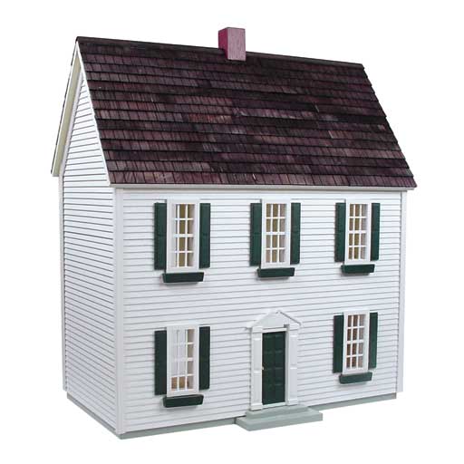 HWH-72 1/2 inch scale Colonial Dollhouse Kit, Unfinished by Houseworks 