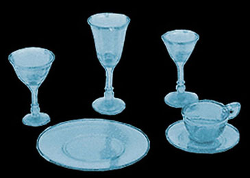 CB99/110B - 4 Place Blue Dishes/Stemware, Kit, 24 pc