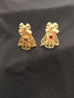 A34 SMALL GOLD/RED BELL/BOW