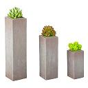 HW4047 Resin Tall Square Succulents by Houseworks