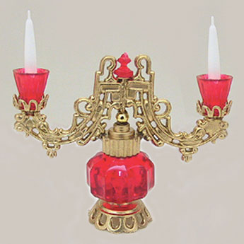 CB161 - Candelabra, Red/Gold