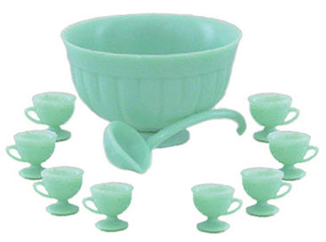 CB120J - Punchbowl Set, Jadite