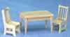 CLA012081 Oak Table with 2 Chairs by Classics