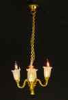 CK2301 1/2 inch scale 3 Up-Arm Frosted Tulip Shade Chandelier by Cir-Kit