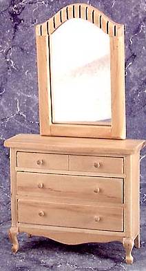 CLA08625 Dresser with Mirror-Unfinshed by Classics