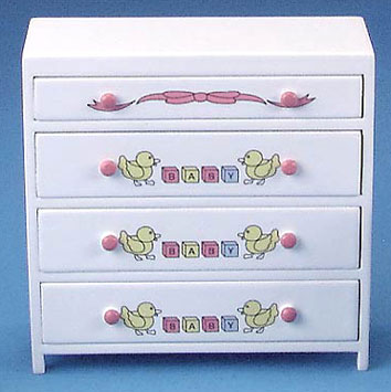 CLA10792 White Chest of Drawers with ABC Decal by Classics