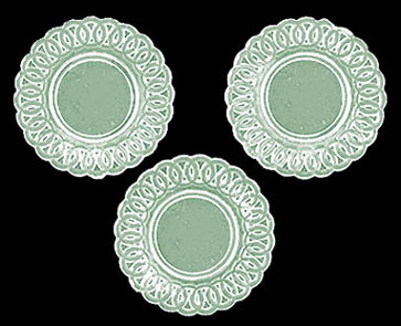 CB153J - Lace-Edged Plates, 3Pc, Jadite