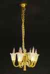 CK2300 1/2 inch scale 6-Arm Frosted Tulip Shade Chandelier by Cir-Kit