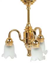 HWH2607 3-Arm Frosted Tulip Chandelier by Houseworks 