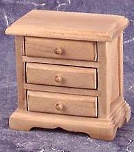 CLA08626 3 Drawer Night Stand-Unfinished by Classics