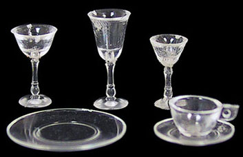 CB99/110CL - 4-Place Clear Dishes/Stemware Kit, 24pc