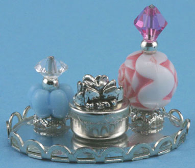 CB118 - Perfume Tray with 2 Bottles & Powder Box