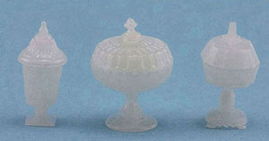 CB68MG - Candy Dishes, 3Pc, Milkglass