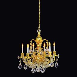 HW2816 Brass 6-Arm Crystal Chandelier by Houseworks