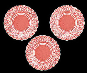 CB153P - Lace-Edged Plates, 3Pc, Transparent Pink