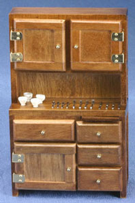 CLA91611 Oak Hutch with 4 Cups and Silverware by Classics