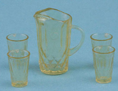 CB88A - Pitcher with 4 Glasses, Amber