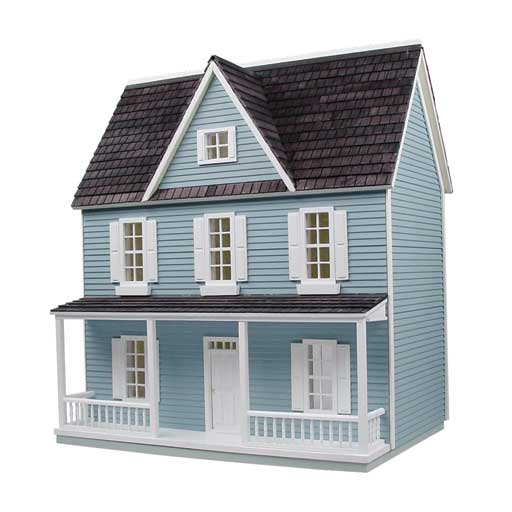 HWH-92 1/2 inch scale Farmhouse Dollhouse Kit, unfinished by Houseworks 