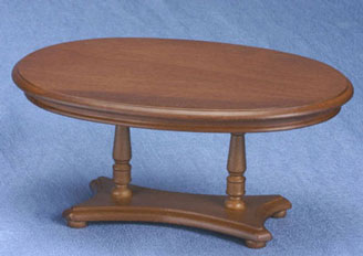 CLA10573 Walnut Oval Pedestal Dining Table by Classics 