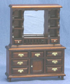 CLA10107 Walnut Dresser with Mirror by Classics 